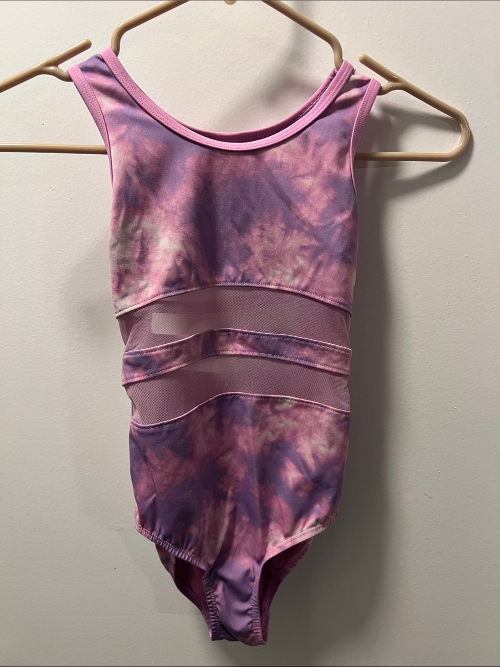 More Than Magic Pink & Purple Tie-Dye Mesh Inset One-Piece Bodysuit